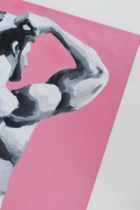 Original Hand painted Oil Painting on canvas Erotic Male Man Nude Gay