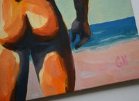 Original Hand painted Oil Painting on canvas Erotic Male Man Gay
