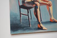 Original Hand painted Oil Painting on canvas Erotic Male Man Nude Gay