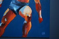 Original Hand painted Oil Painting on canvas Erotic Male Man Nude Gay