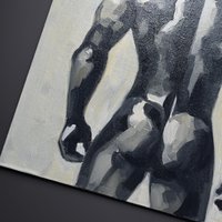 Original Hand painted Oil Painting on canvas Erotic Male Man Nude Gay