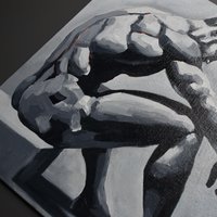 Original Hand painted Oil Painting on canvas Erotic Male Man Nude Gay