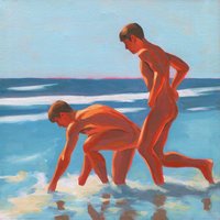 Original Hand painted Oil Painting on canvas Erotic Male Man Nude Gay