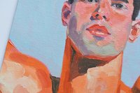 Original Hand painted Oil Painting on canvas Male Portrait  Man Gay