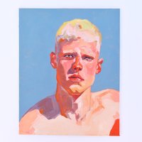 Original Hand painted Oil Painting on canvas Male Portrait  Man Gay
