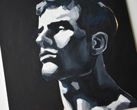 Original Hand painted Oil Painting on canvas Male Portrait  Man Gay