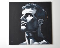 Original Hand painted Oil Painting on canvas Male Portrait  Man Gay