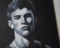 Original Hand painted Oil Painting on canvas Male Portrait  Man Gay