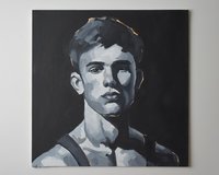 Original Hand painted Oil Painting on canvas Male Portrait  Man Gay