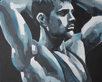 Original Hand painted Oil Painting on canvas Male Portrait  Man Gay