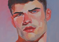 Original Hand painted Oil Painting on canvas Male Portrait  Man Gay