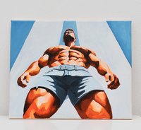 Original Hand painted Oil Painting on canvas Erotic Male Man Nude Gay