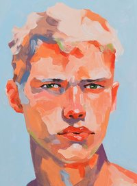 Original Hand painted Oil Painting on canvas Male Portrait  Man Gay