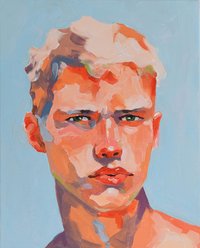 Original Hand painted Oil Painting on canvas Male Portrait  Man Gay