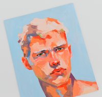 Original Hand painted Oil Painting on canvas Male Portrait  Man Gay