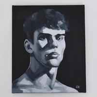 Original Hand painted Oil Painting on canvas Male Portrait  Man Gay