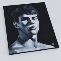 Original Hand painted Oil Painting on canvas Male Portrait  Man Gay