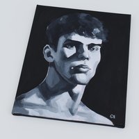 Original Hand painted Oil Painting on canvas Male Portrait  Man Gay