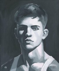 Original Hand painted Oil Painting on canvas Male Portrait  Man Gay