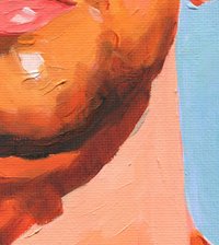 Original Hand painted Oil Painting on canvas Male Portrait  Man Gay