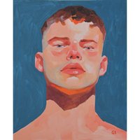 Original Hand painted Oil Painting on canvas Male Portrait  Man Gay