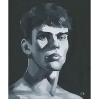 Original Hand painted Oil Painting on canvas Male Portrait  Man Gay