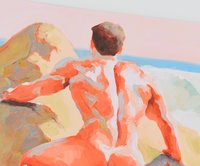 Original Hand painted Oil Painting on canvas Erotic Male Man Nude Gay