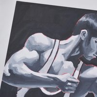 Original Hand painted Oil Painting on canvas Erotic Male Man Nude Gay