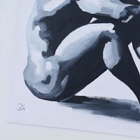 Original Hand painted Oil Painting on canvas Erotic Male Man Nude Gay