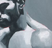 Original Hand painted Oil Painting on canvas Erotic Male Man Nude Gay