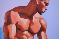 Original Hand painted Oil Painting on canvas Erotic Male Man Nude Gay