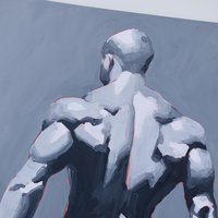 Original Hand painted Oil Painting on canvas Erotic Male Man Nude Gay