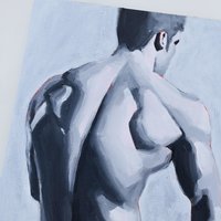 Original Hand painted Oil Painting on canvas Erotic Male Man Nude Gay