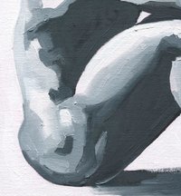Original Hand painted Oil Painting on canvas Erotic Male Man Nude Gay