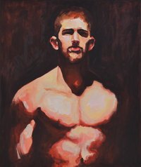 Original Hand painted Oil Painting on canvas Erotic Male Man Nude Gay