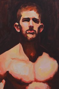 Original Hand painted Oil Painting on canvas Erotic Male Man Nude Gay