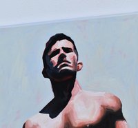 Original Hand painted Oil Painting on canvas Erotic Male Man Nude Gay