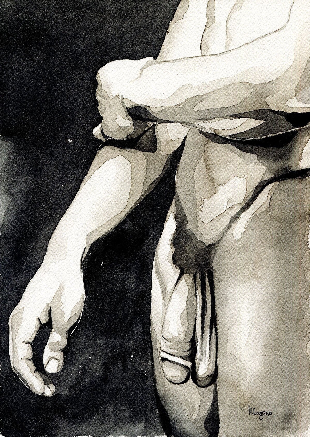 PRINT of Original Art Work Watercolor Painting "Right here"