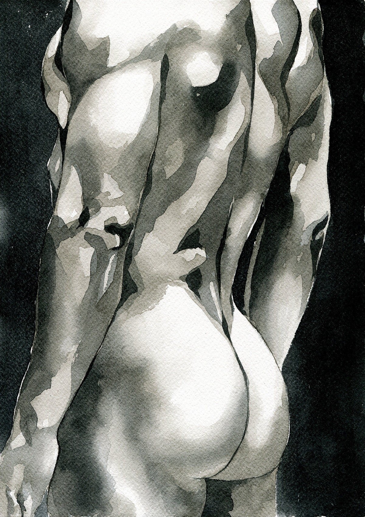 PRINT of Original Art Work Watercolor Painting "Look"