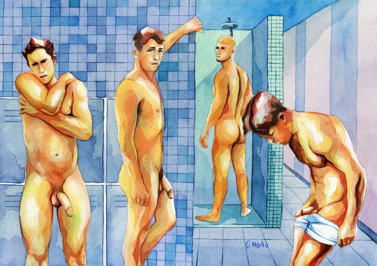 PRINT of Original Art Work Watercolor Painting "Shower 14"