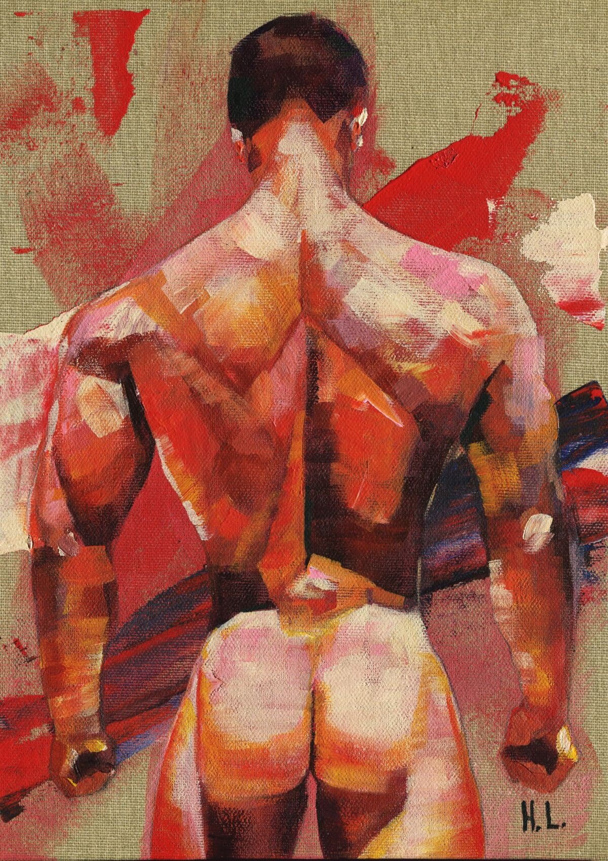 PRINT of Original Art Work Acrylic Painting "Handsome man"