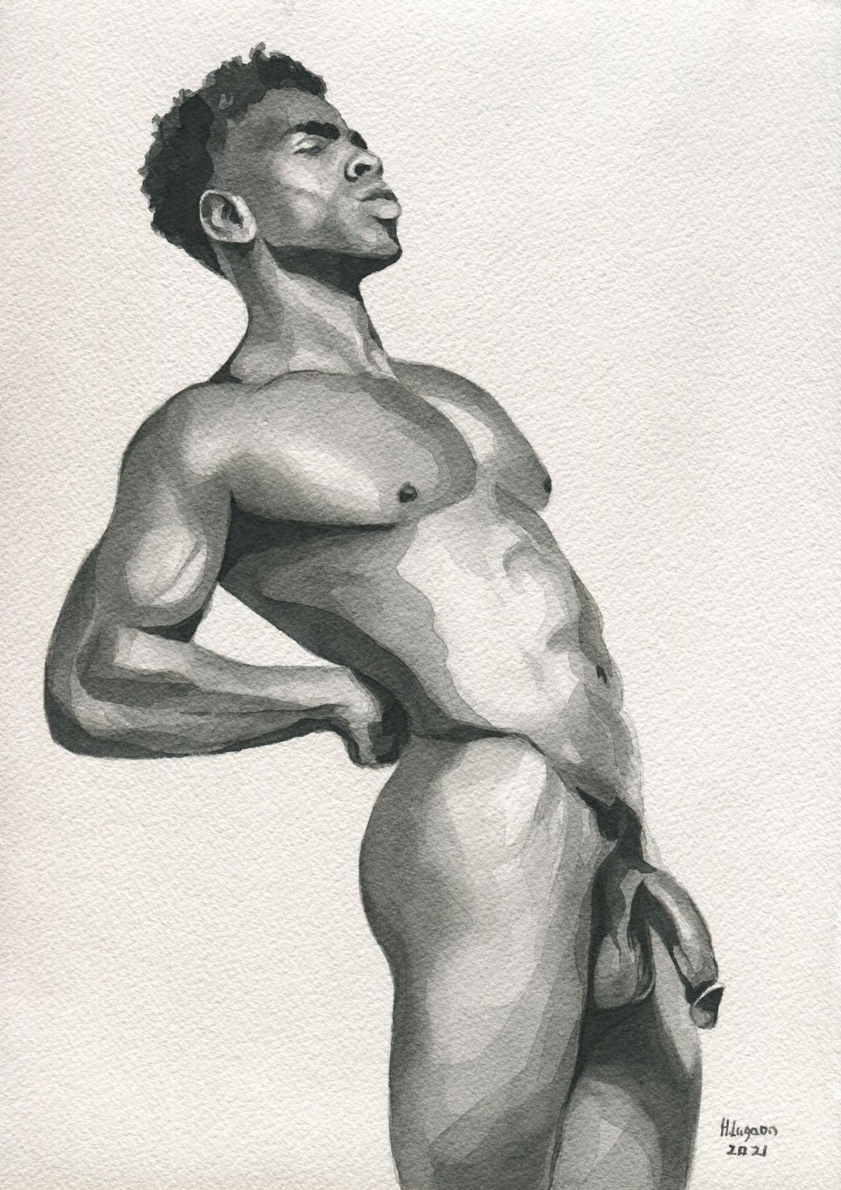 PRINT of Original Art Work Watercolor Painting "Attraction"