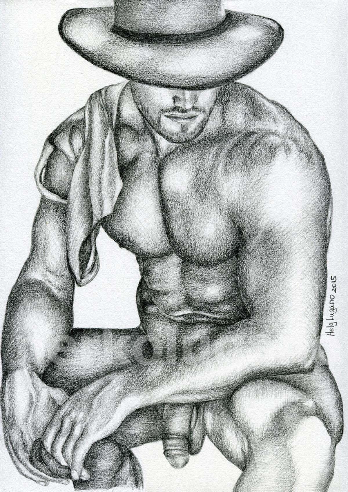 PRINT of Original Art Work Pencil Drawing "Relaxation"