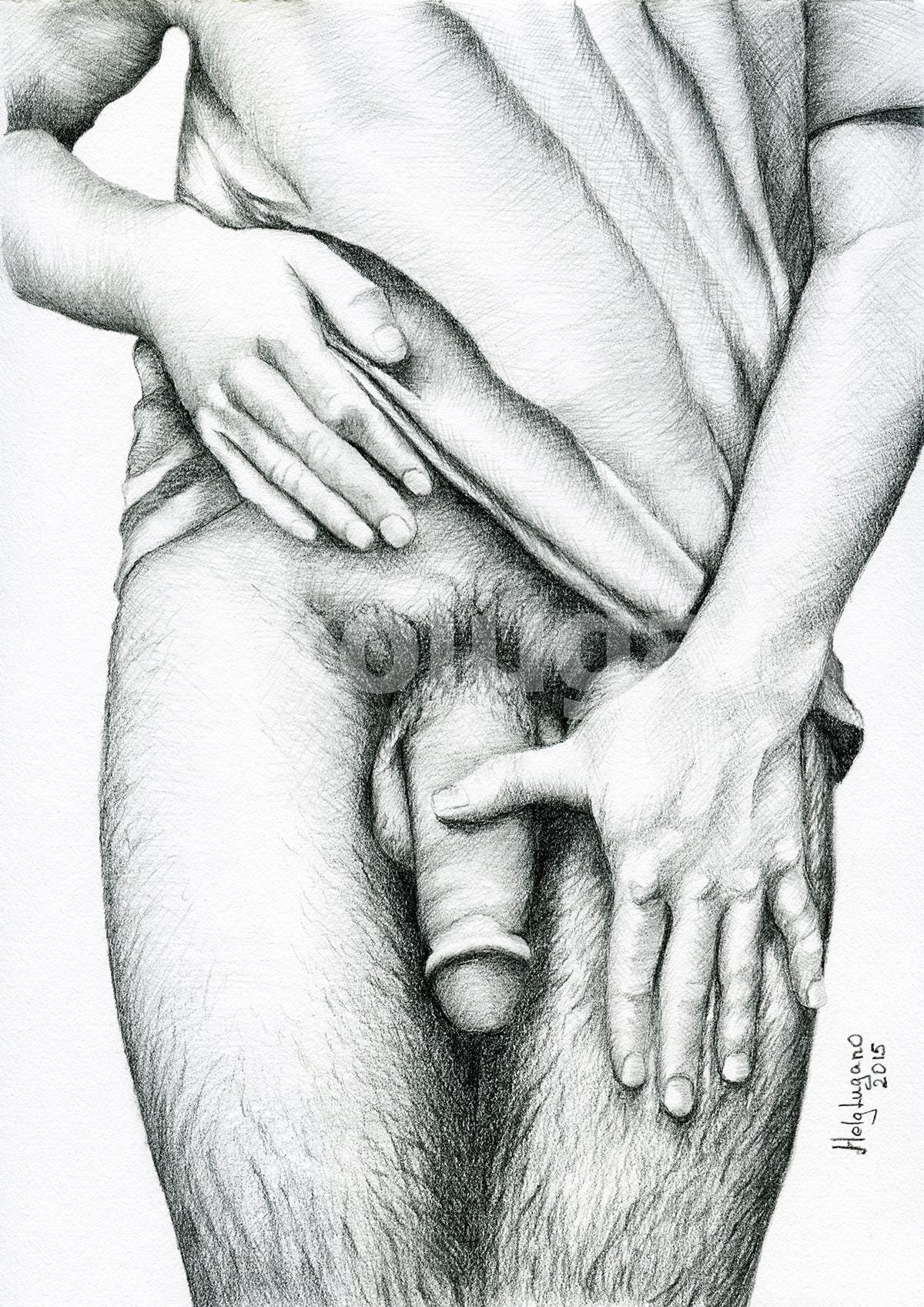 PRINT of Original Art Work Pencil Drawing "A little bit shy"