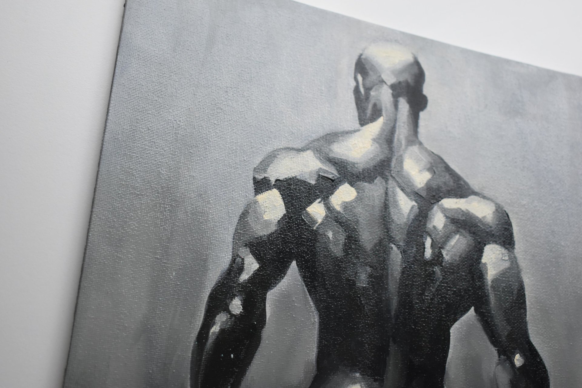 Original Hand painted Oil Painting on canvas Erotic Male Man Nude Gay