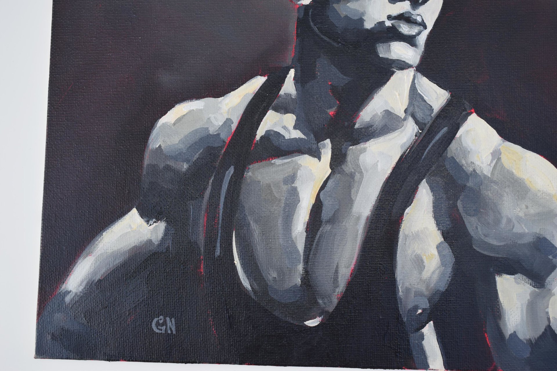 Original Hand painted Oil Painting on canvas Male Portrait Man Gay
