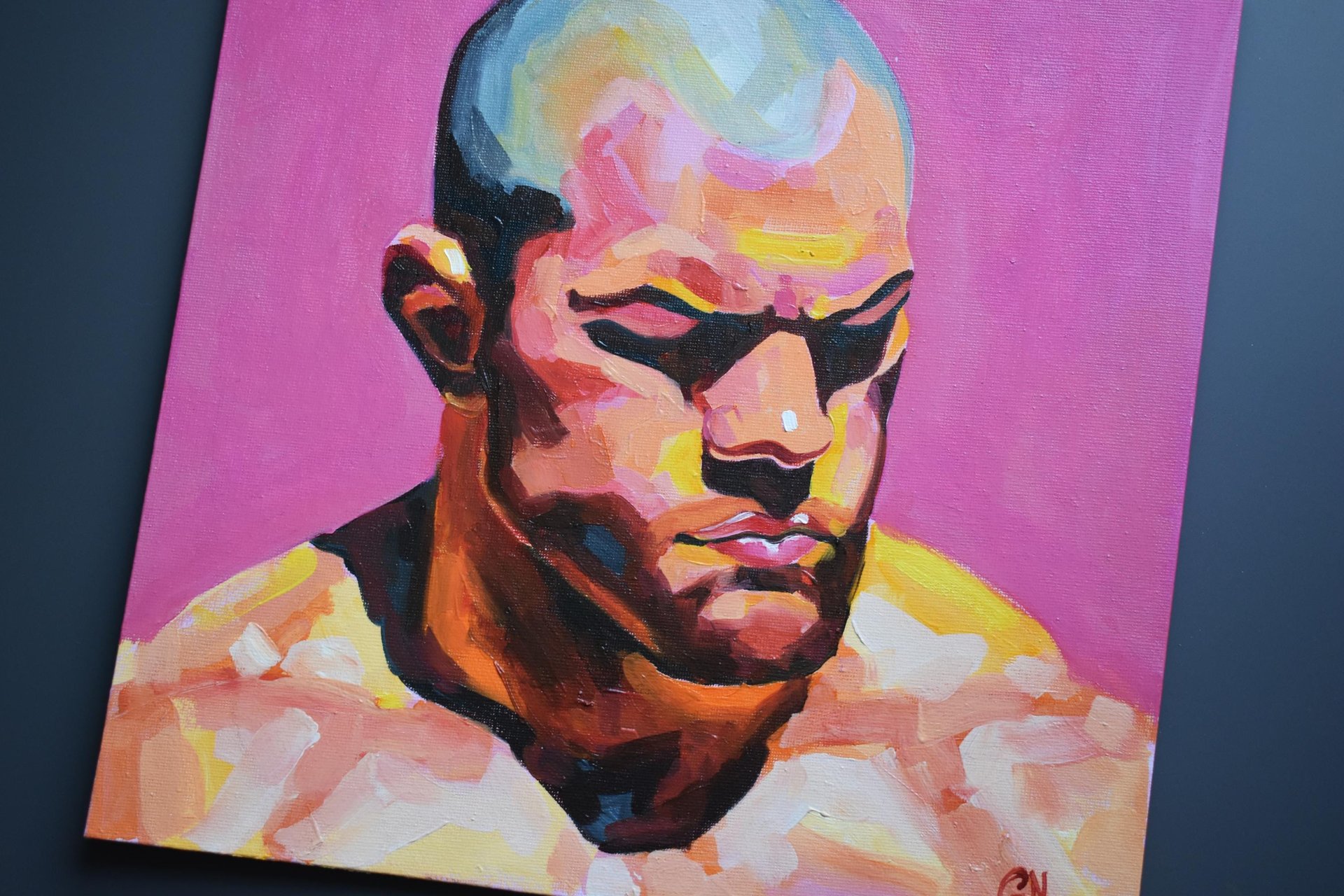 Original Hand painted Oil Painting on canvas Male Portrait Man Gay