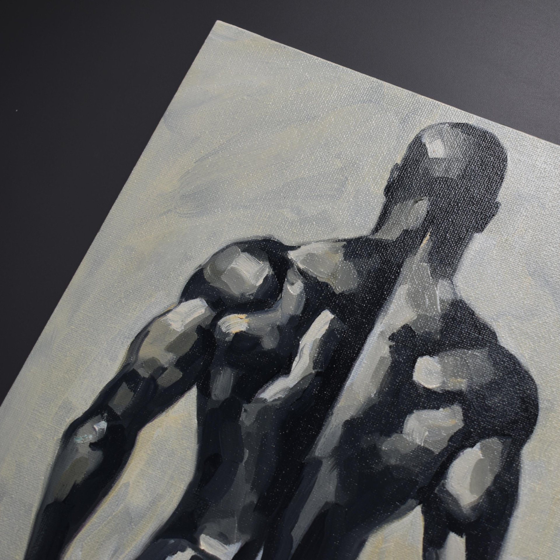 Original Hand painted Oil Painting on canvas Erotic Male Man Nude Gay