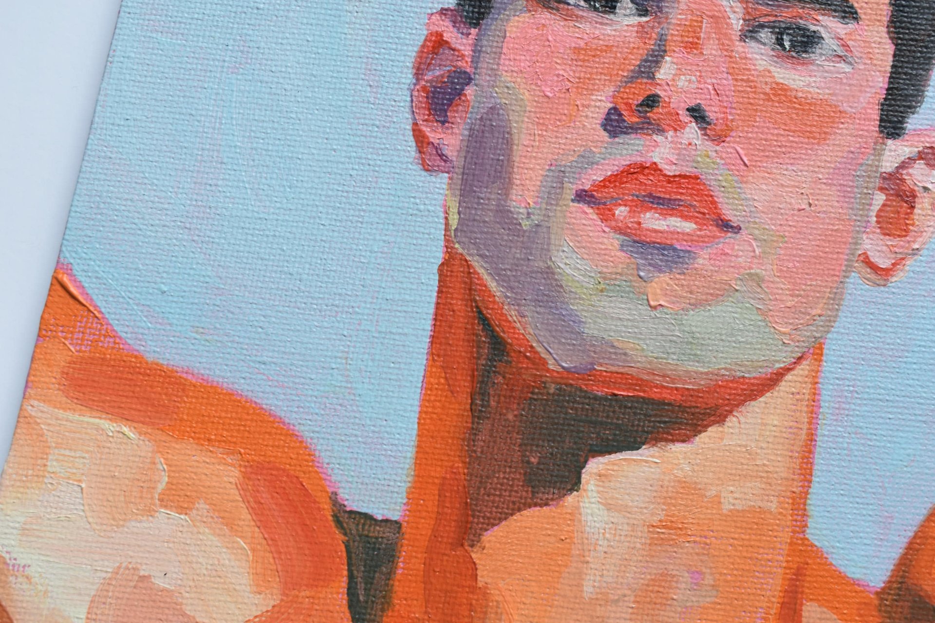 Original Hand painted Oil Painting on canvas Male Portrait  Man Gay