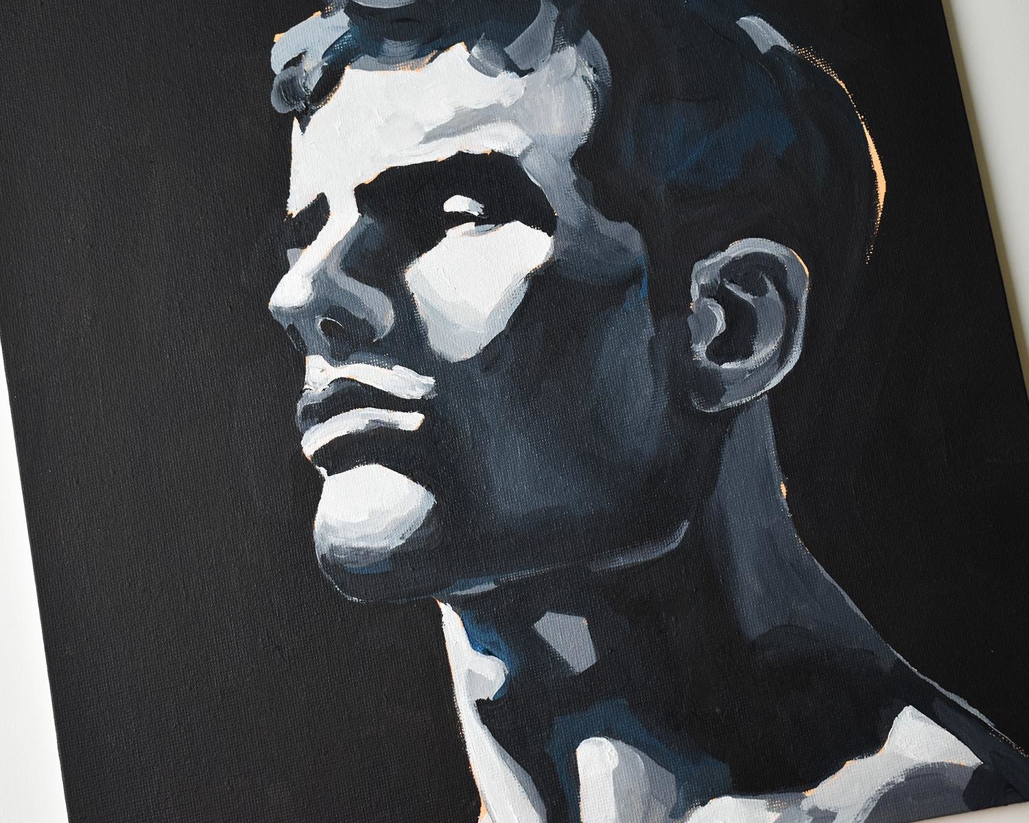 Original Hand painted Oil Painting on canvas Male Portrait  Man Gay